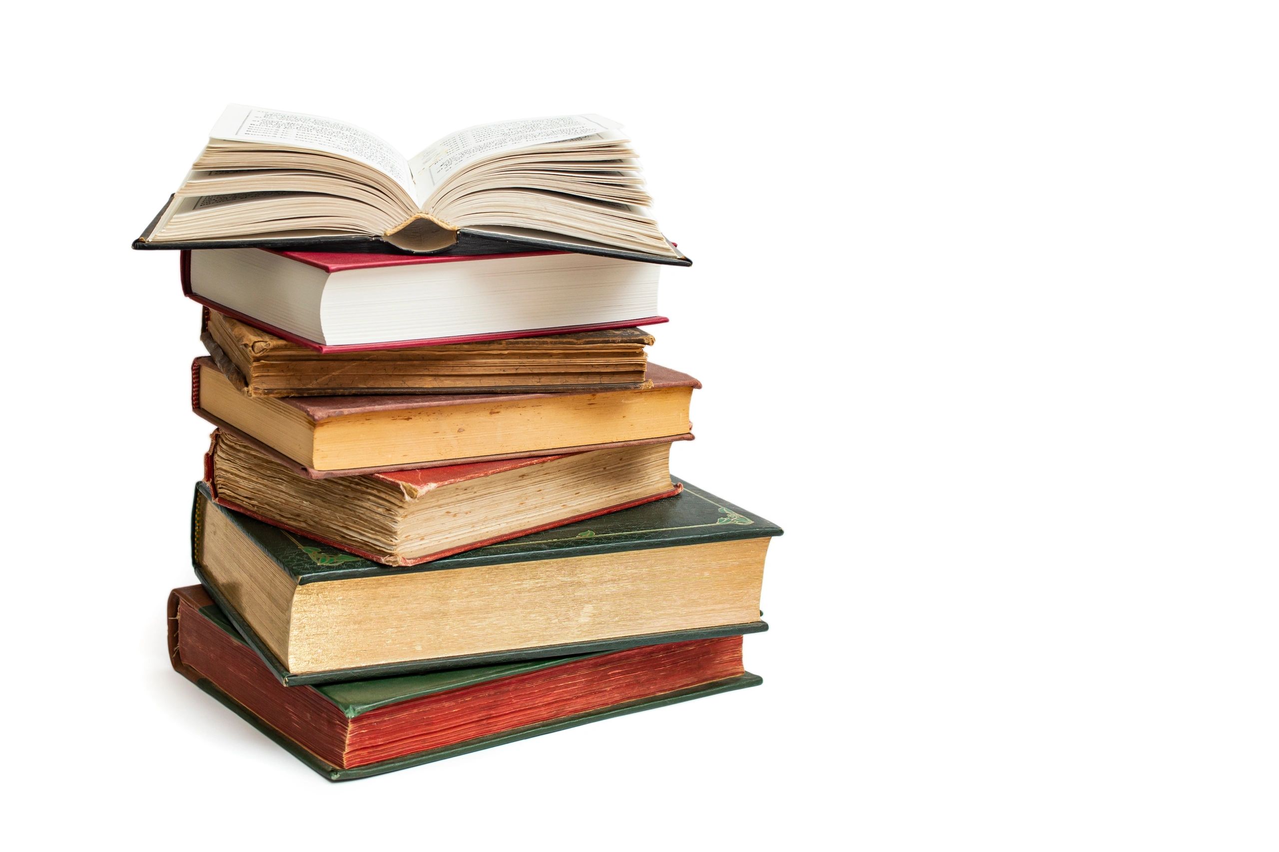 Stack of books in an editorial still life